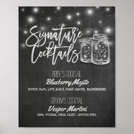 Signature Cocktail Drink Menü Hochzeitsdekor Signa Poster