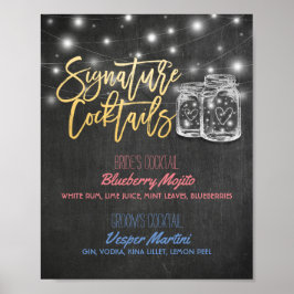 Signature Cocktail Drink Menü Hochzeitsdekor Signa Poster
