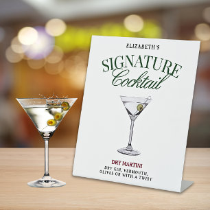 Signature Cocktail Grün & Rot Klasse Sockelschild