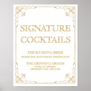 Signature-Cocktail-Hochzeitszeichen Gatsby Art D Poster