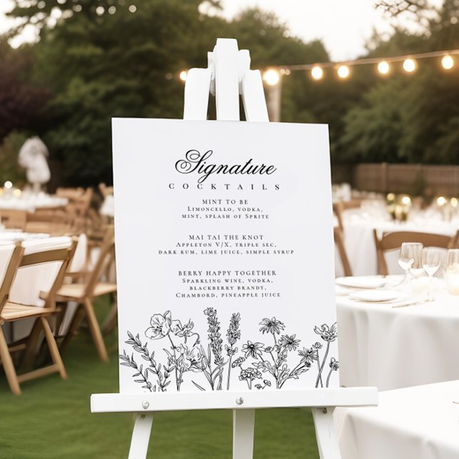 Signature-Cocktail-Menü-Signatur von Boho Wildblum Poster (Von Creator hochgeladen)