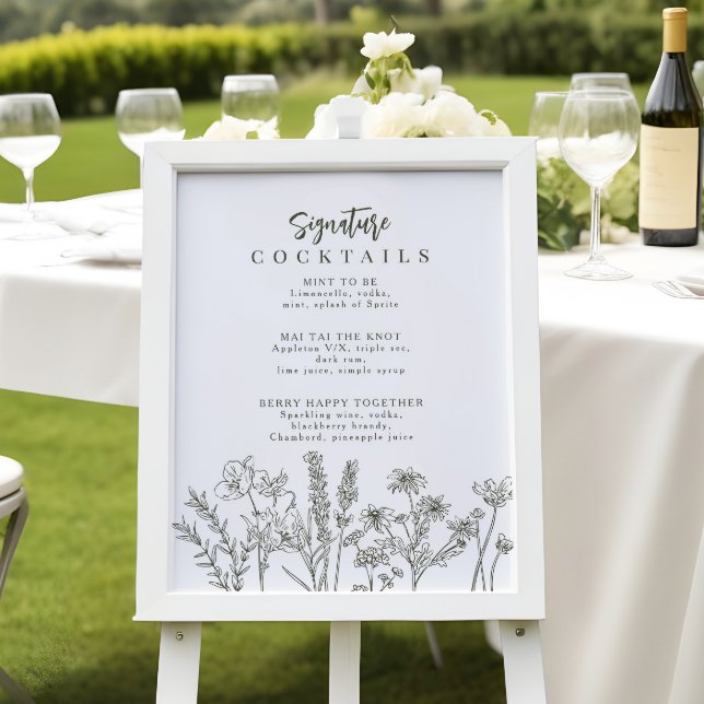 Signature-Cocktail-Menü-Signatur von Boho Wildblum Poster (Von Creator hochgeladen)
