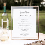 Signature-Cocktailkarte für Schwarz-Weiß-Hochzeit Poster<br><div class="desc">Laden Sie sich mit unserem charmanten Bar-Schild die Lieblingsslibation aus der Bar herunter. Das 11x14 Poster enthält "Signatur-Cocktails" in knackiger schwarzer Kalligrafie-Schrift und Blockschrift. Personalisieren Sie Ihre Cocktailnamen und Beschreibungen unten.</div>