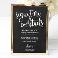 Signature Cocktails Chalkboard Hochzeitszeichen