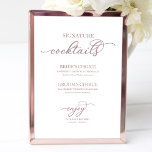 Signature Cocktails Chic Roe Gold Script Signature Poster<br><div class="desc">Signature Cocktails Chic Roe Gold Script Signature</div>