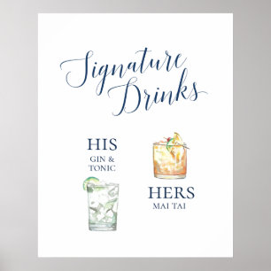 Signature Cocktails Hochzeit Poster