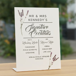 Signature Cocktails Lavendel Wedding Drinks unterz Sockelschild