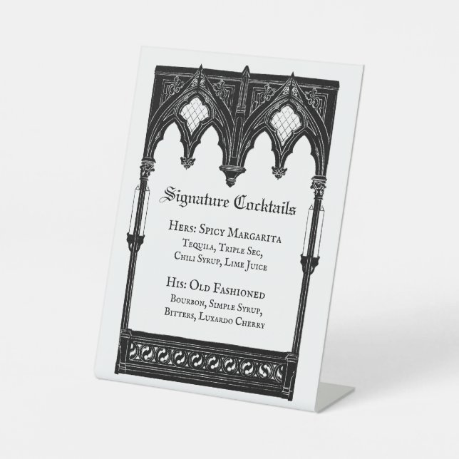 Signature Cocktails Pedestal Sign Sockelschild (Vorderseite)