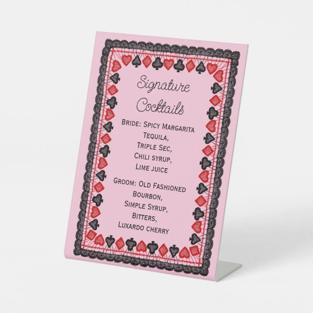 Signature Cocktails Pedestal Sign Sockelschild (Vorderseite)