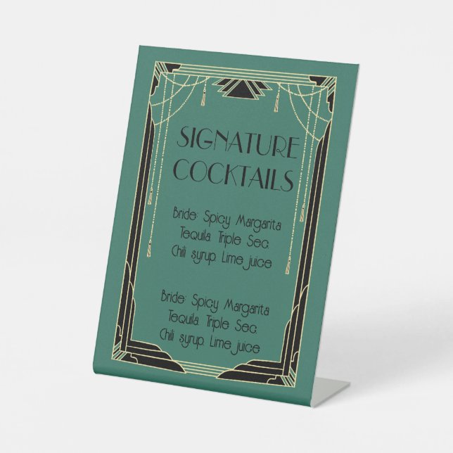 Signature Cocktails Pedestal Sign Sockelschild (Vorderseite)