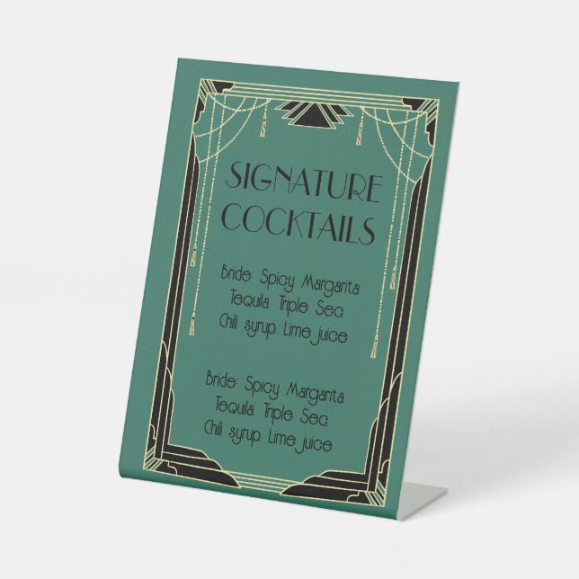 Signature Cocktails Pedestal Sign Sockelschild (Vorderseite)