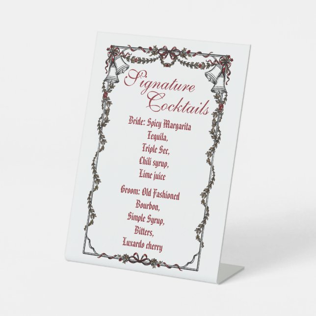 Signature Cocktails Pedestal Sign Sockelschild (Vorderseite)