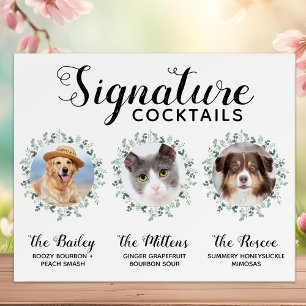 Signature Cocktails Pet-Hochzeit 3 Fotos Getränkeb Poster