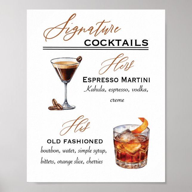 Signature Cocktails Poster (Vorne)
