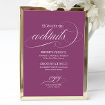 Signature-Cocktails Rosa Cassis-Zeichen Poster<br><div class="desc">Signature-Cocktails Rosa Cassis-Zeichen</div>