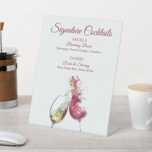 Signature Cocktails Roter und Weißer Wein Tanz Sockelschild