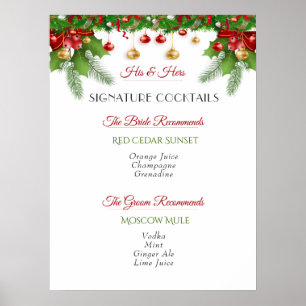 Signature Cocktails Weihnachts-Winterhochzeit Poster