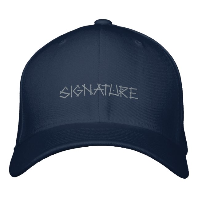 Signature Custom Printed Wool-Hat Classic Navy  Bestickte Baseballkappe (Vorderseite)