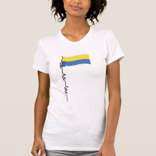 Signature-Design der Ukraine-Flagge, Symbol auf de T-Shirt