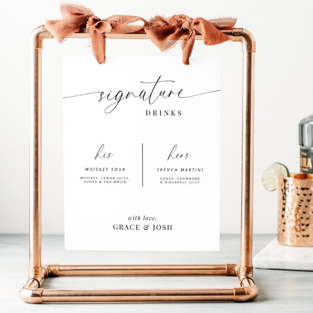 Signature Drink Cocktail-Bar-Menü Signatur Poster (Von Creator hochgeladen)