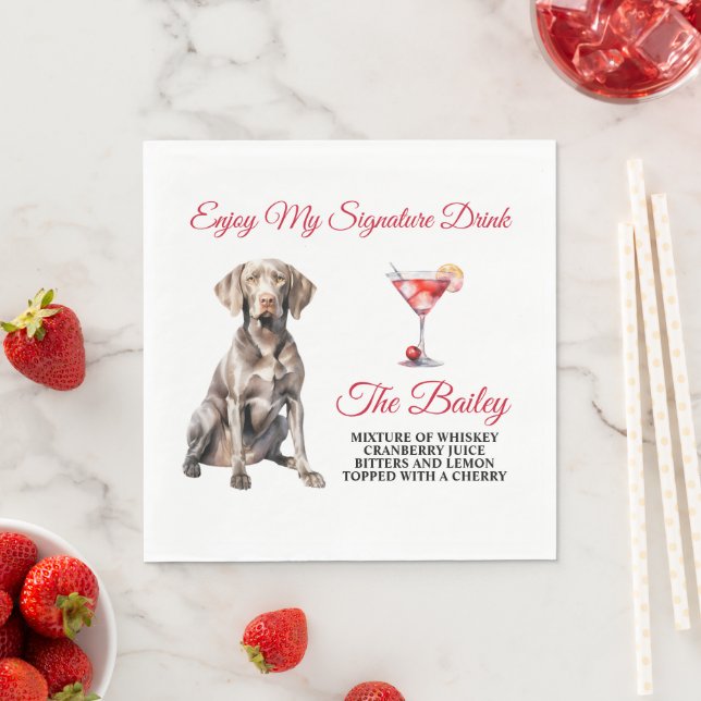 Signature Drink mit Foto für Haustiere Serviette (Beispiel)