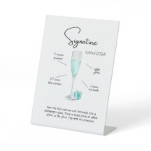 Signature Drink Rezept Bar-Zeichen | Mimosa Cockta