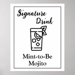 Signature Drink Sign for Wedding Bar Poster