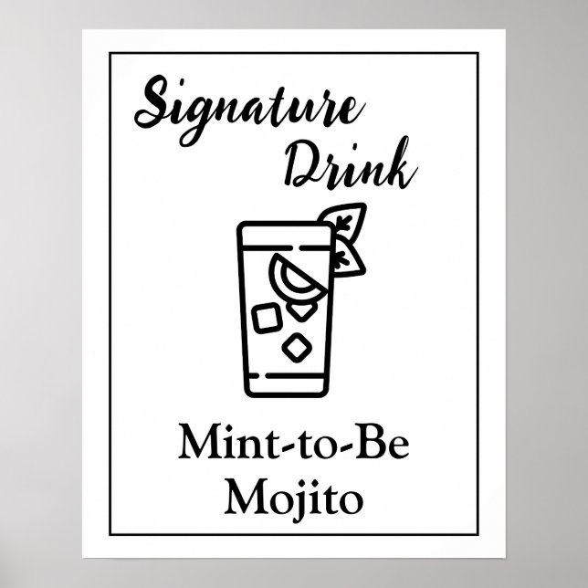 Signature Drink Sign for Wedding Bar Poster (Vorne)