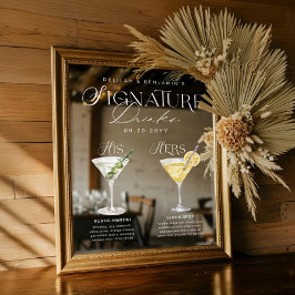 Signature Drink Wedding Bar Sign Cling Fensteraufkleber