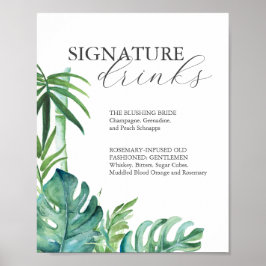 Signature Drinks 8x10 Tropische Hochzeitssymbol Poster