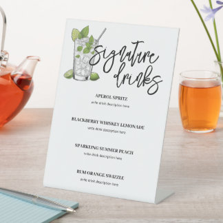 Signature Drinks Bar Sign Sockelschild