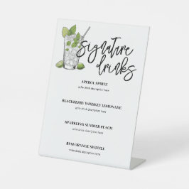 Signature Drinks Bar Sign Sockelschild