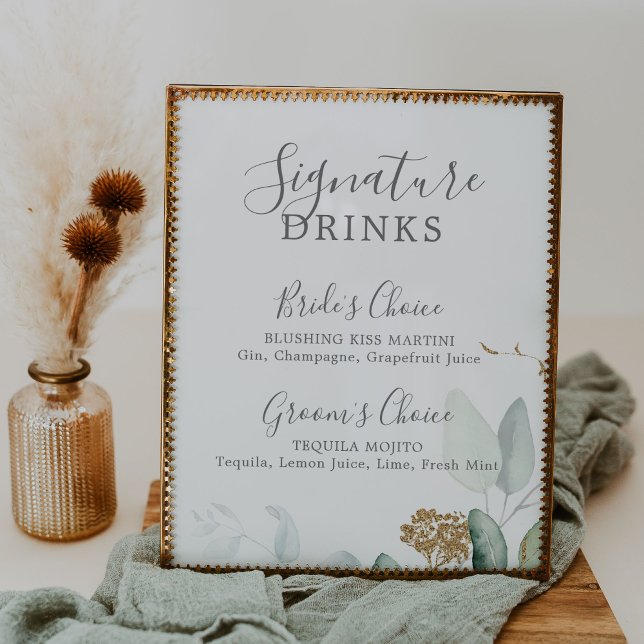 Signature Drinks für Airy Greenery und Gold Leaf Poster (Von Creator hochgeladen)