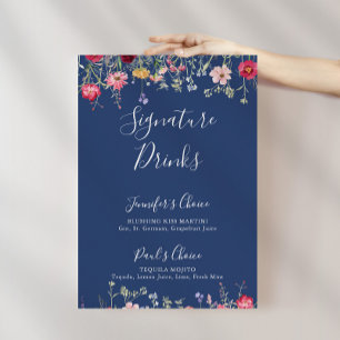 Signature Drinks für Boho Multicolor-Wildblume Poster