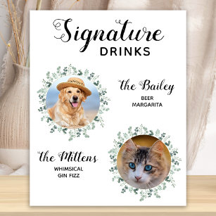 Signature Drinks Haustier Hochzeitcocktail Poster