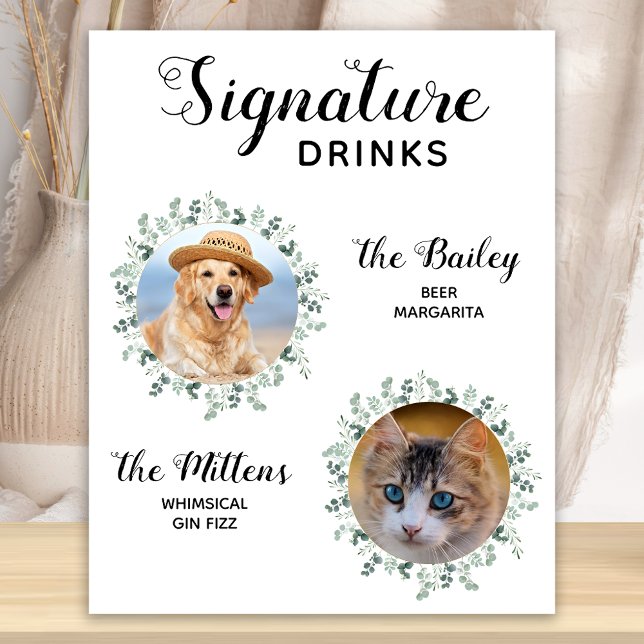 Signature Drinks Haustier Hochzeitcocktail Poster (Von Creator hochgeladen)