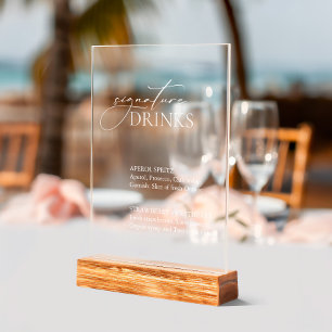 Signature Drinks Hochzeit Bar Acrylschild