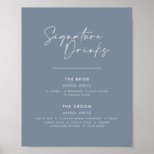 Signature Drinks Hochzeit moderne minimale staubig Poster