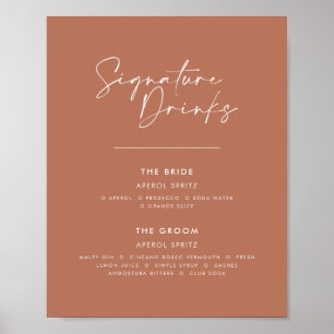 Signature Drinks Hochzeit moderne minimale Terrako Poster