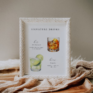 Signature Drinks Hochzeitcocktail Poster
