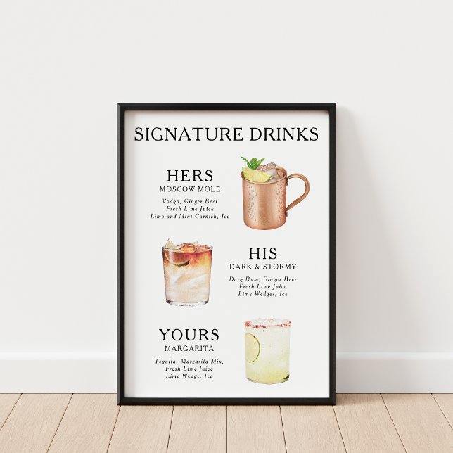Signature Drinks Hochzeitcocktail Poster (Von Creator hochgeladen)