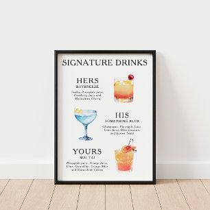 Signature Drinks Hochzeitcocktail Poster