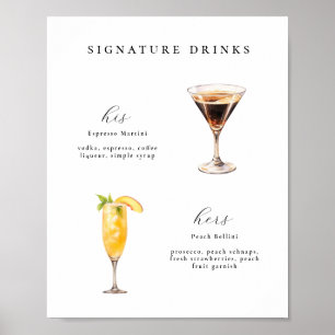 Signature Drinks Hochzeitcocktails Poster