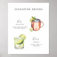 Signature Drinks Hochzeitcocktails Poster