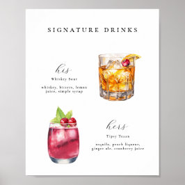 Signature Drinks Hochzeitcocktails Poster