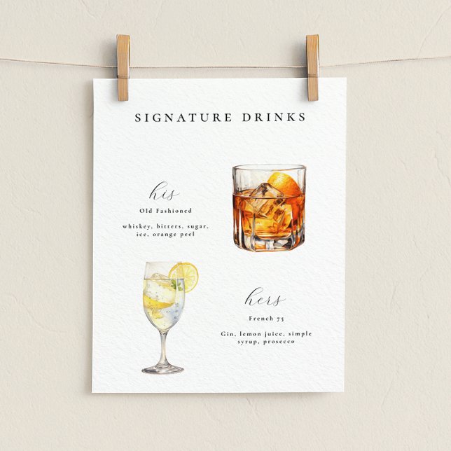 Signature Drinks Hochzeitcocktails Poster (Von Creator hochgeladen)