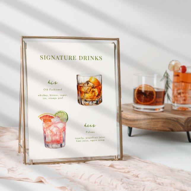 Signature Drinks Hochzeitcocktails Poster (Von Creator hochgeladen)