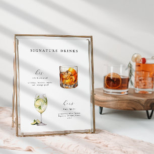Signature Drinks Hochzeitcocktails Poster