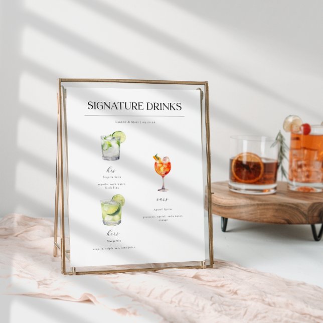 Signature Drinks Hochzeitcocktails Poster (Von Creator hochgeladen)