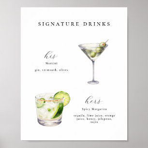 Signature Drinks Hochzeitcocktails Poster